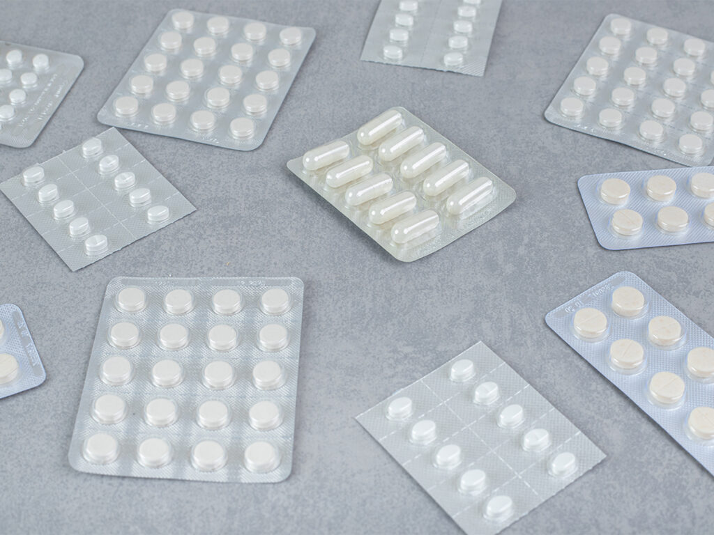 pill packaging done by vacuum forming machines